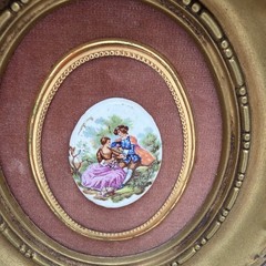 Set of 3 B&S Creations New York Porcelain Cameo Courting Couples In Gold Frames