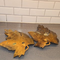 Syroco Leaf Wall Decor Set Bronze Resin Wall Plaques Original Made in USA