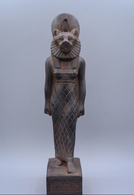 UNIQUE ANCIENT EGYPTIAN STATUE Goddess Sekhmet Heavy Stone with Magic carving