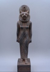 UNIQUE ANCIENT EGYPTIAN STATUE Goddess Sekhmet Heavy Stone with Magic carving