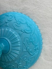 Opaline Blue Milk Glass Portieux Vallerysthal PV Griffin Phoenix Dragon Compote