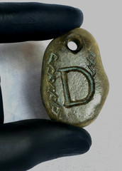 50 AD Ancient Carved Engraved Gemstone Pendant Medallion Amulet initial letter D
