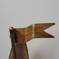 2x Vintage John Demott Sailboat Metal & Rock Sculpture 14-1/2″ & 8-1/2″ Tall