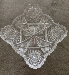 Lead Crystal Tray Circa 1900 American Brilliant Period