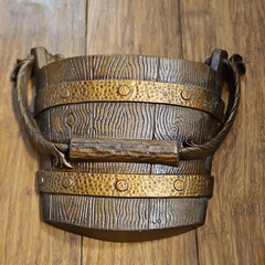 Sexton Decorative Metal Wall Hanging Bucket Americana Brown Gold