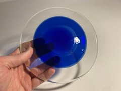 Willy Johansson? Hadeland Handmade Scandinavian Cobalt Plate Art Glass 6 3/8″