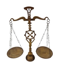 Vtg Solid Brass Cherub Table Decor Balance Justice Scale 50s 60s Mid-century