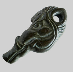300 BC Ancient Roman Carved Engraved Gemstone Pendant Medallion Amulet Boar Head