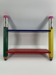 Vintage 1980’s Pierre Sala Big Pencils Wall Shelf Primary Colors 80’s Retro
