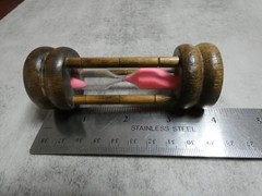 VTG Unbranded Small Wooden Hourglass 3 Minute Timer Pink Sand Desk Decor 4″