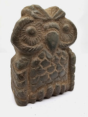300 BC Athena Owl Ancient Greek Roman Statue Pure Stone Large Carved Artifact