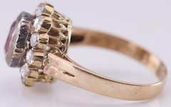 MUSEUM GRADE: Antique Faberge 14k Gold 1.77ct Ruby & 1ct Diamond Ring c1890’s