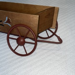 Vintage Home Interiors Decor Wood Wagon Country Cottage Farmhouse Wall Pocket