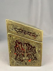 Antique Edwardian Boulle Stationery Box Asprey London Brass Scrollwork c. 1900