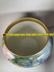 Limoges W.G. & Co France Hand Painted Floral Jardiniere Cachepot 11”W X 7.5” T