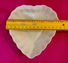 VTG Belleek Porcelain HEART SHAPED TRINKET DISH Scalloped & Ruffled Edge Ireland