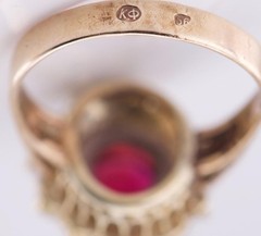 MUSEUM GRADE: Antique Faberge 14k Gold 1.77ct Ruby & 1ct Diamond Ring c1890’s