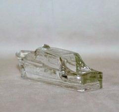 Boat Hollow Candy Holder Clear Glass ~ 4 3/4” Long 1940’s