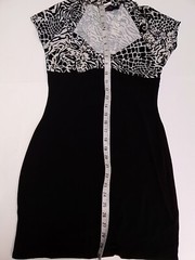 Dress Junior Size M Medium Black White Pattern Top Bow Front Mixxology