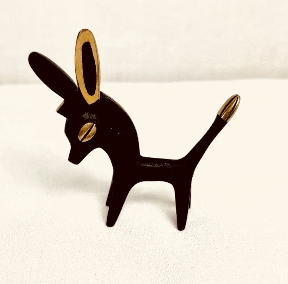 MCM Taxco Mexico Mixed Metal Donkey Brass Copper Metales Casados Figurine VTG