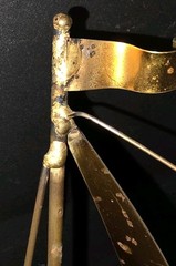 De Mott Brass Sailboat 1970s Quartz Base Signed Mid-Century Modern Decor DeMott