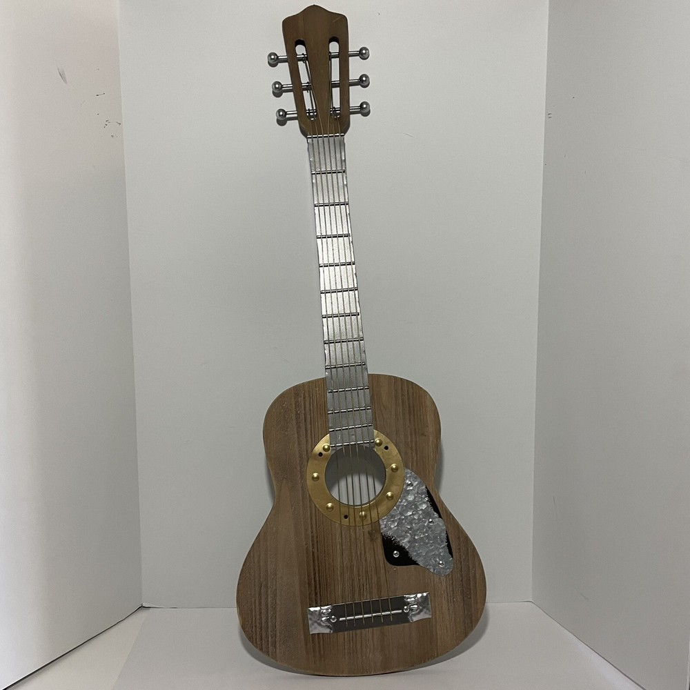 Tripar International Decorative Acoustic Guitar Wall Art, Brown – Wood & Metal