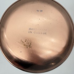 Lot Of 2 Vintage Greek Hanging Wall Plates-Handmade In Greece- Copper