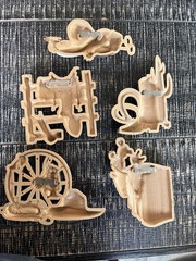 Lot of 5 Burwood Southwest Western Wall Art Decor Plaques – Made In USA – Vtg