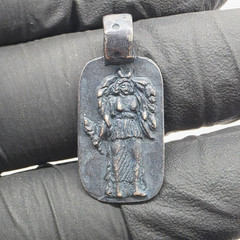 Ancient Greek Roman Silver Pendant Goddess Moon Selene Luna Artifact