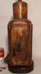 1950s FREDERICK COOPER vtg asian tea canister hollywood regency table lamp art