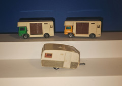 Vintage MATCHBOX Lesney SUPERFAST Lot HORSE BOX Trailers CAMPERS Orange GREEN