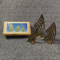 VTG MCM LOT Homco Brass Butterfly Flowers Gold Metal Wall Sconces & Art Decor
