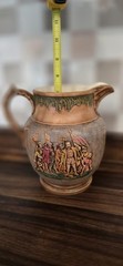Historic Christopher Columbus Landing Scene • Hand Painted Relief Pottery •…