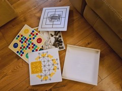 Vintage Swedish Chess Game Set Modernist Style Reclaimed Hard Plastic Patented