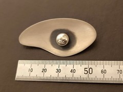 925 Silver Vintage Orb Brooch MCM Otto Robert Bade Modernist Design