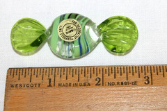 6 Glass Wrapped Candy Pieces Murano Style With Clear Glass Unbranded Bowl-WRC