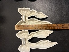 Vintage White Bows Hanging Wall Plaques Homco Decor Molded Plastic Coquette