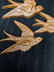 Burwood Swallows Birds in Flight Hanging Plaques Vintage Set of 3 USA 1980’s