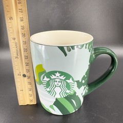 Starbucks 10 Oz Ceramic Coffee Mug With SPASH Multicolor Tropical Style Mug Cup