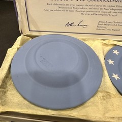 Wedgwood Blue Jasper Compotiers VA & Jefferson State Seal Series No. 1