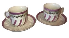 2 Antique Hand Painted Porcelain cups and saucers Germany