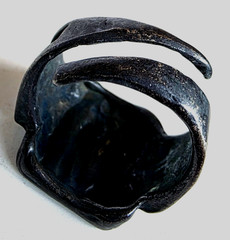 300 BC Ancient Greek Silver Ring Dionysus god of wine-making orchards, fertility