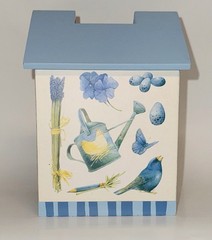 Marjolein Bastin Hallmark Blue Birdhouse Kleenex Tissue Box