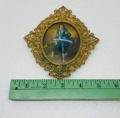 Antique Victorian Era Blue Boy Painting Brass Ornate Framed Art Decor Picture 7