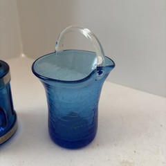 Assorted Vintage Blue And Cobalt Blue Glass Lot Of 8 See Description Below ￼