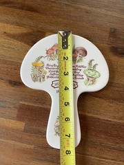 Weiss Mushroom Shaped Kitchen Wall Plaque Vintage Hand Painted Brazil 1980