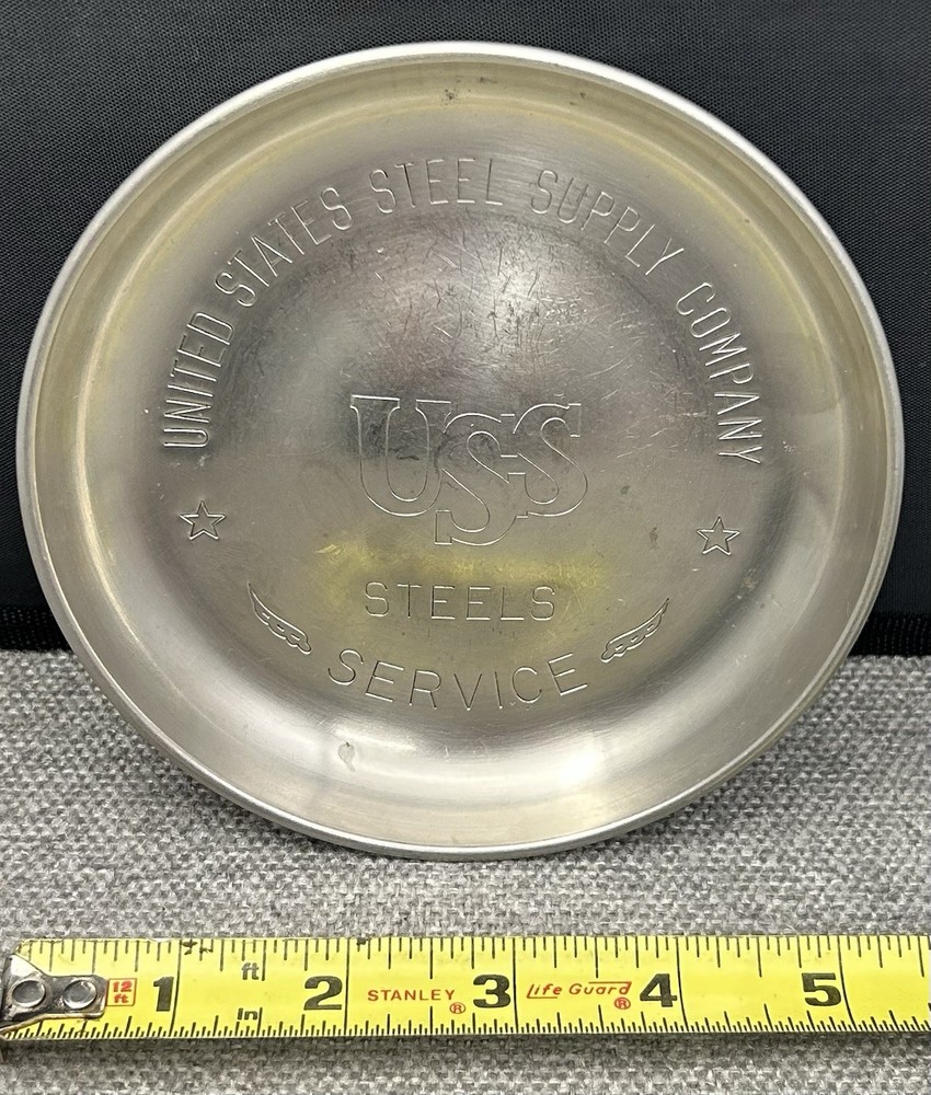 Vintage United State Steel Co. USS Advertising 5″ Stamped Stainless Bowl Dish