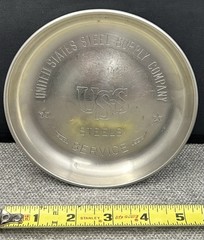 Vintage United State Steel Co. USS Advertising 5″ Stamped Stainless Bowl Dish