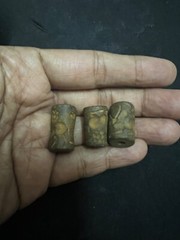 3 pcs Rare Ancients Sumerian Historical Stories Intaglio Jasper Stone Cylinder
