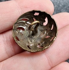Post Medieval Button Decorated Metal Detecting Find Antique 22mm